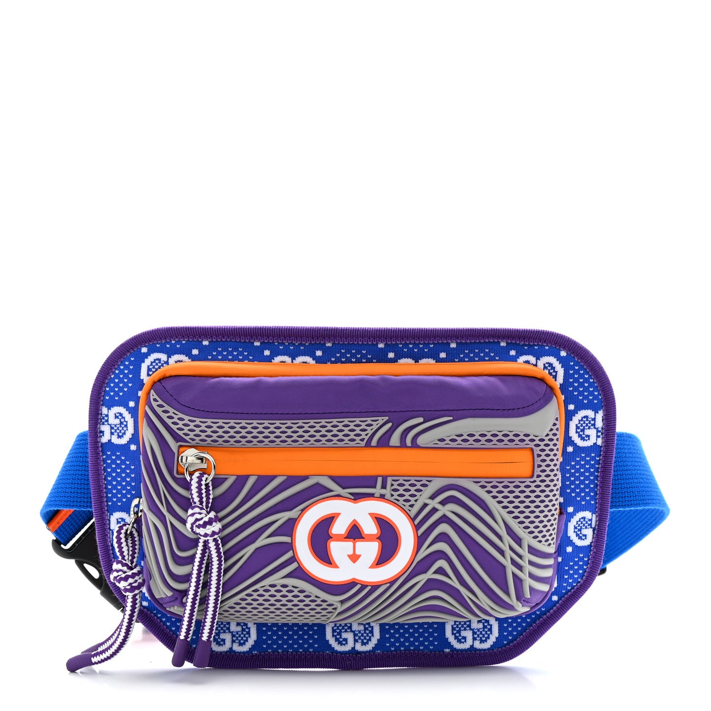 Jersey GG Monogram All Over Sporty Belt Bag Grey White Multicolor