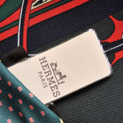 Hermes Silk Les Voitures A Transformation Scarf 90 Vert Loden Corail Grenat 7 of 7