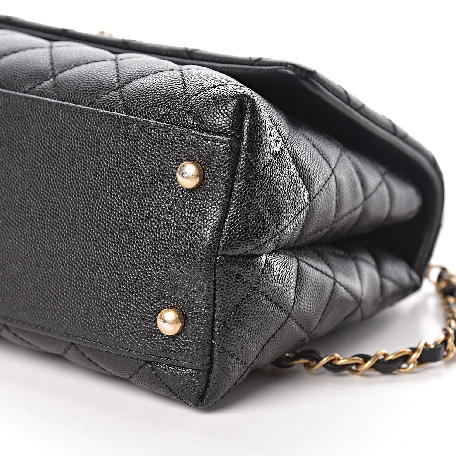 Chanel Caviar Lizard Quilted Small Coco Handle Flap Black 10 of 11