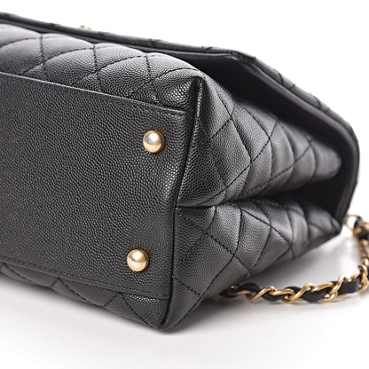 Chanel Caviar Lizard Quilted Small Coco Handle Flap Black 10 of 11