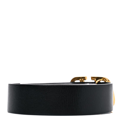 Valentino Garavani Glossy Calfskin VLogo Reversible 40mm Belt 75 30 Saddle Brown Black 2 of 7