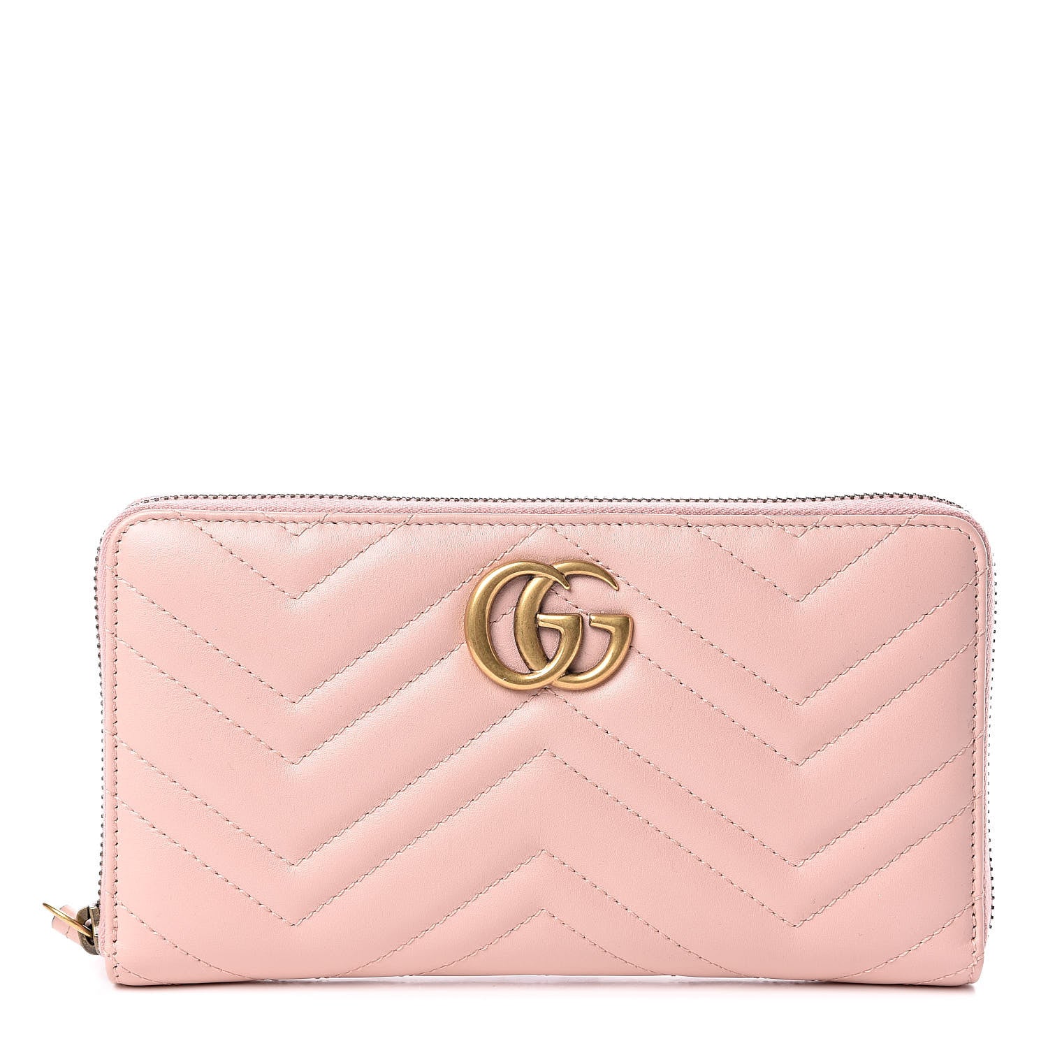 Gucci Calfskin Matelasse GG Marmont Zip Around Organizer Wallet Perfect Pink 1 of 7