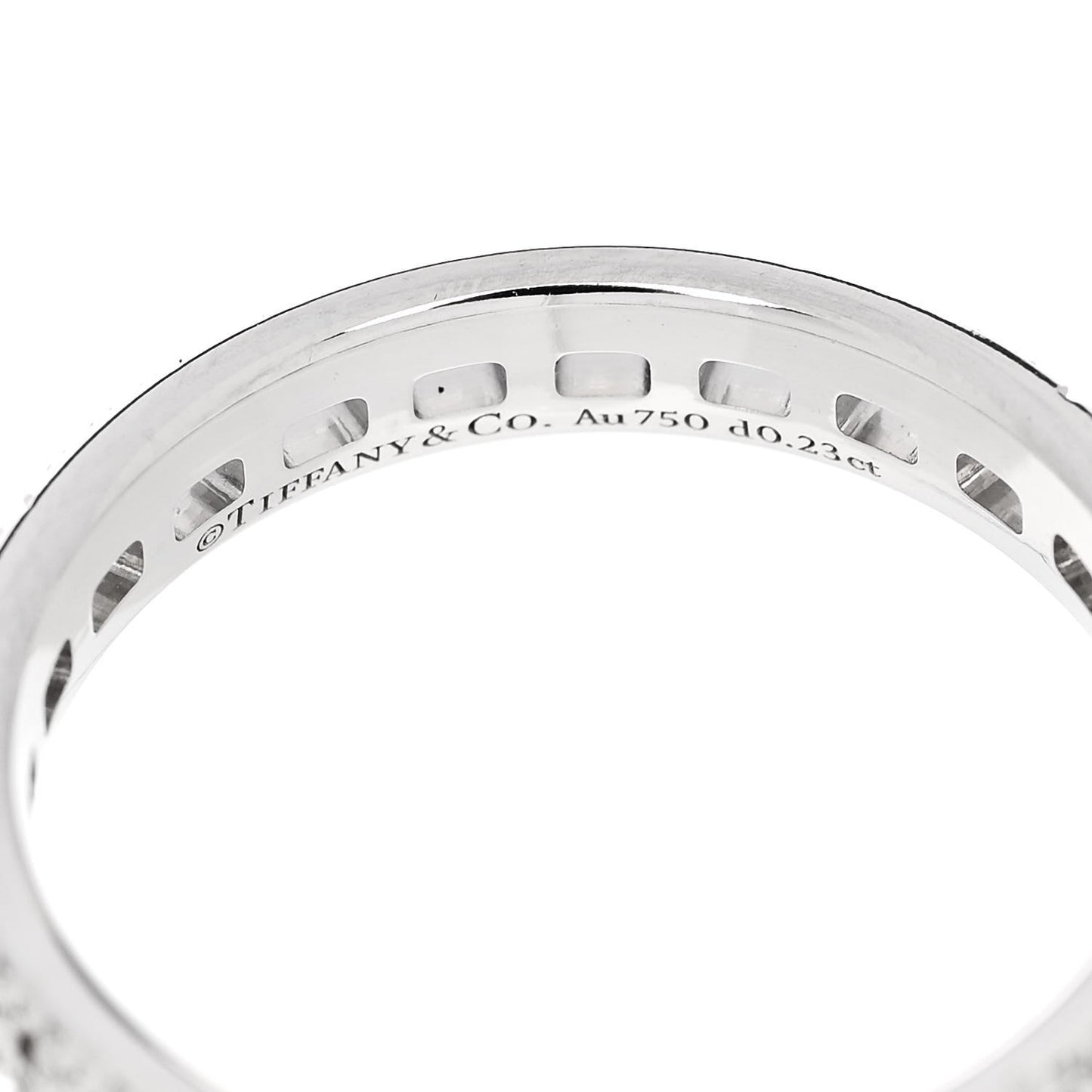 18K White Gold Diamond T True Narrow Band Ring 54 7