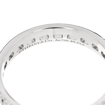 Tiffany 18K White Gold Diamond T True Narrow Band Ring 54 7 4 of 5