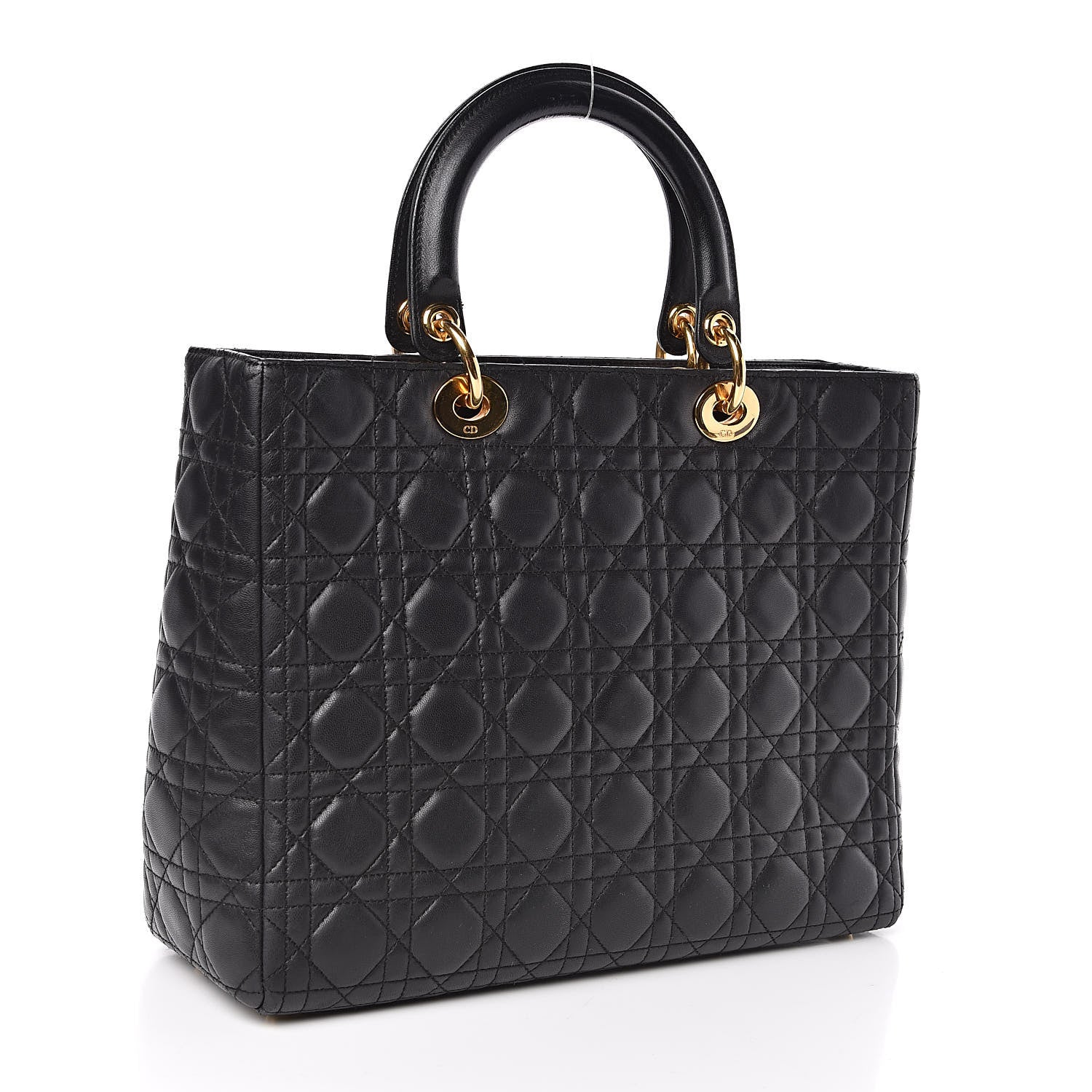 Christian Dior Lambskin Cannage Large Lady Dior Black 3 of 10