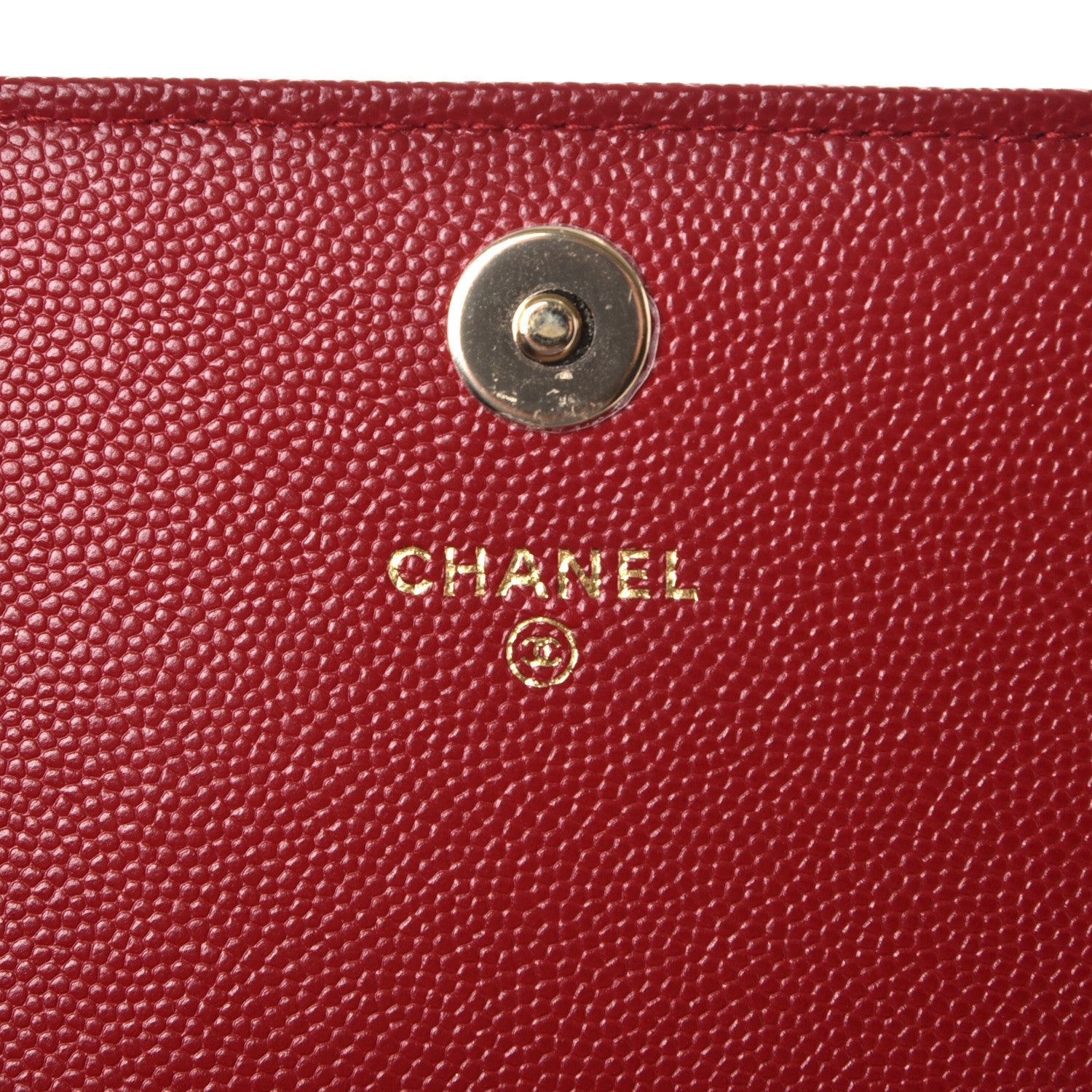 Chanel Caviar Quilted Square Wallet On Chain WOC Dark Red 6 of 8