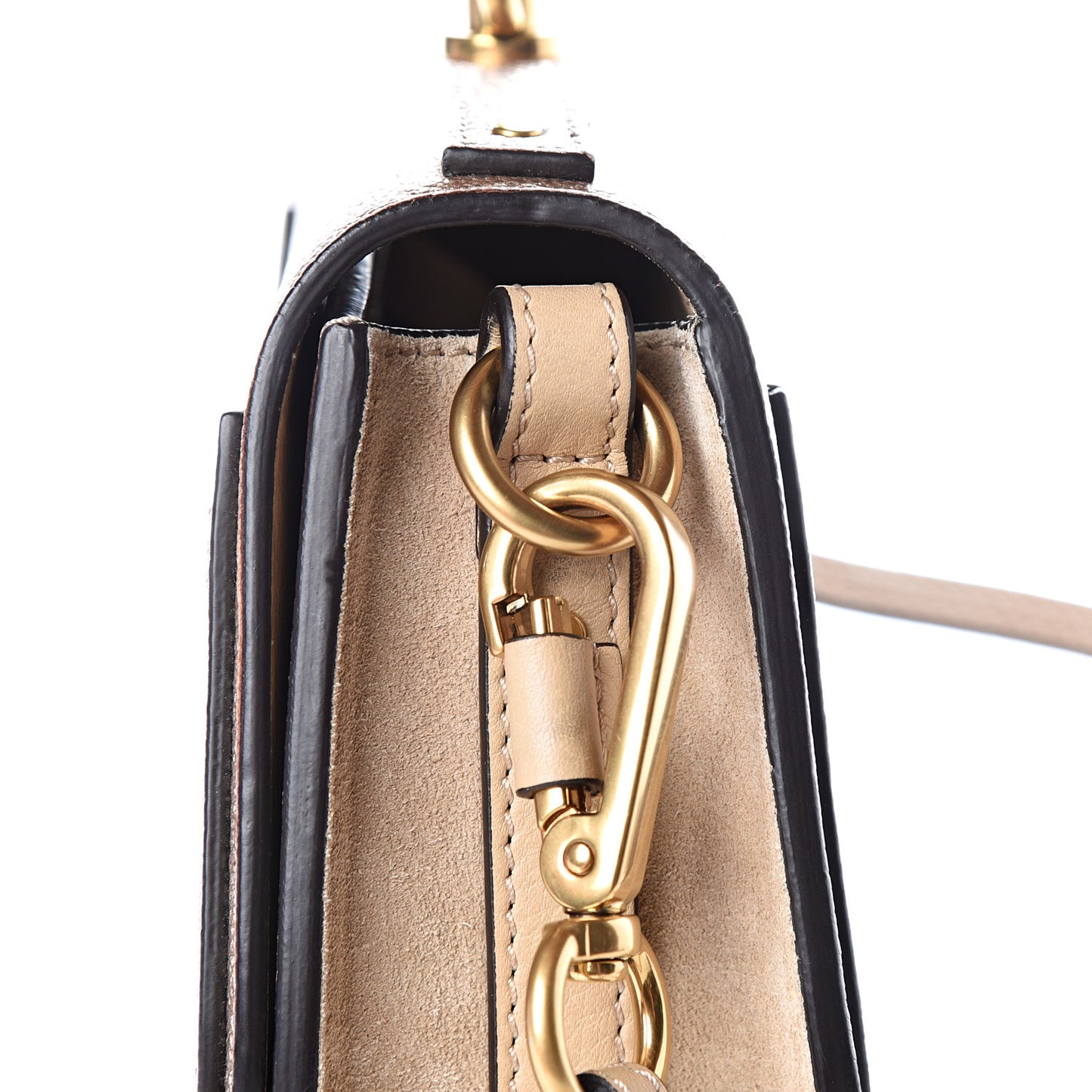 Metallic Calfskin Small Nile Bracelet Bag Gold