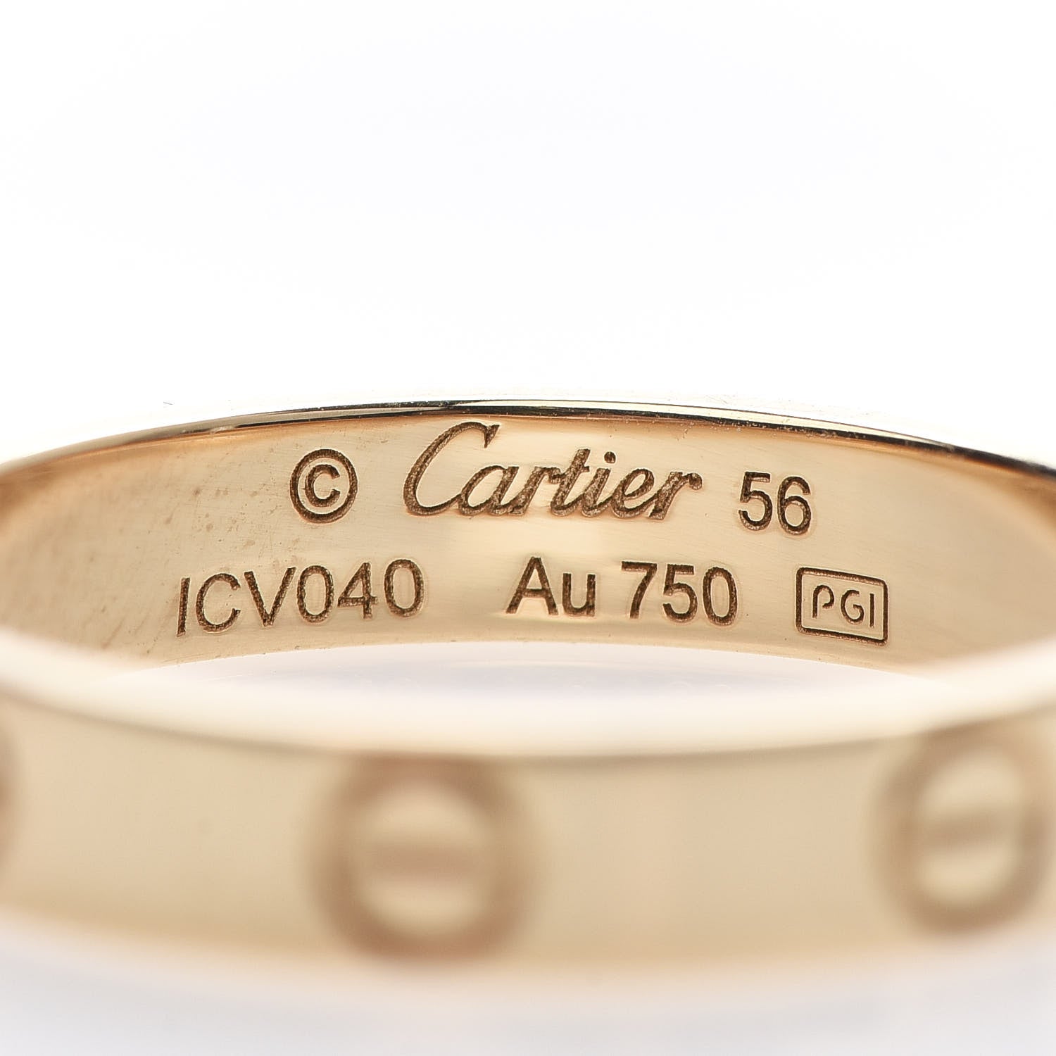 Cartier 18K Yellow Gold 3.5mm LOVE Wedding Band Ring 56 7.5 4 of 5