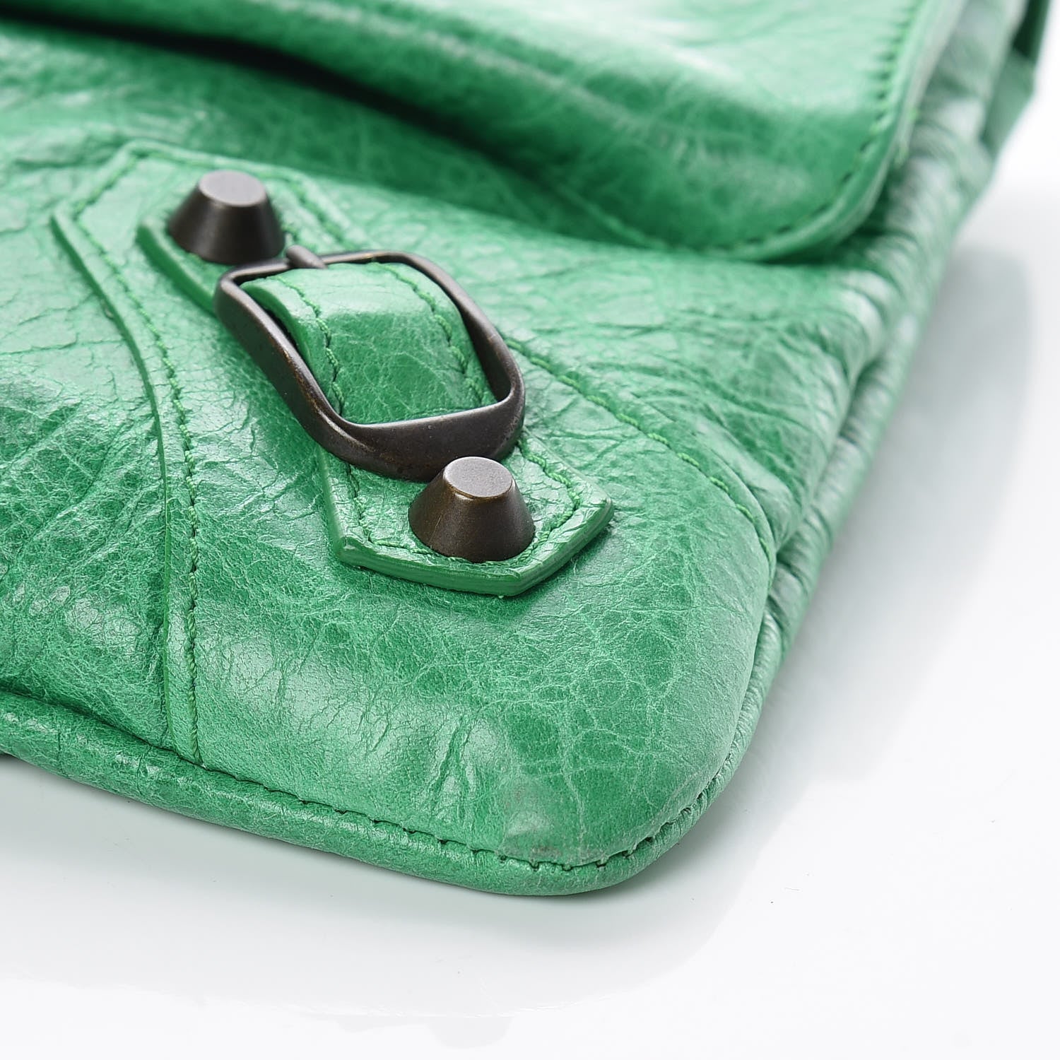 Balenciaga Agneau Classic Hardware Envelope Clutch Vert Poker 10 of 10