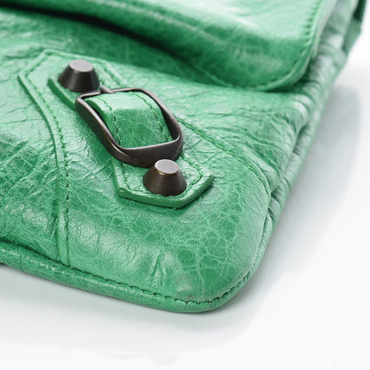 Balenciaga Agneau Classic Hardware Envelope Clutch Vert Poker 10 of 10