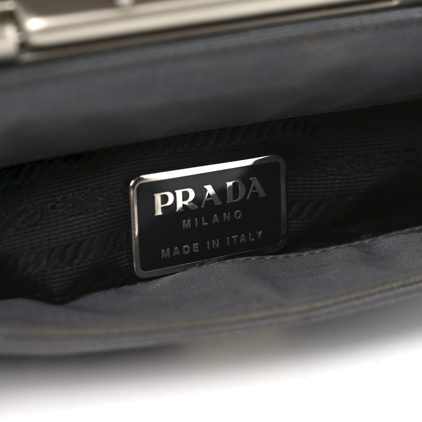 Tessuto Nylon Metal Shoulder Bag Grey