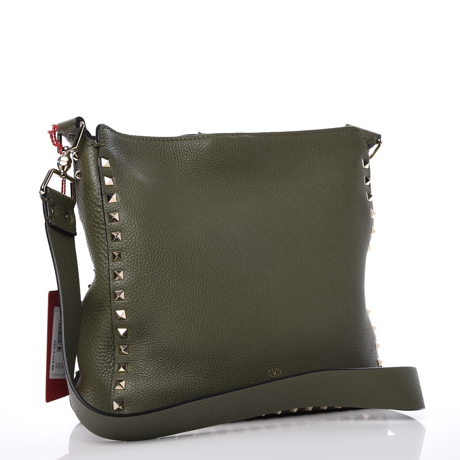 Valentino Garavani Pebbled Calfskin Small Rockstud Flip-Lock Messenger Bag Oasis 3 of 8