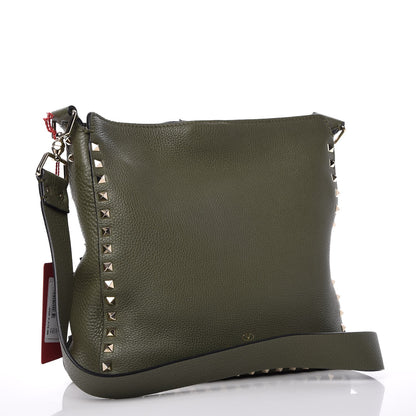 Valentino Garavani Pebbled Calfskin Small Rockstud Flip-Lock Messenger Bag Oasis 3 of 8