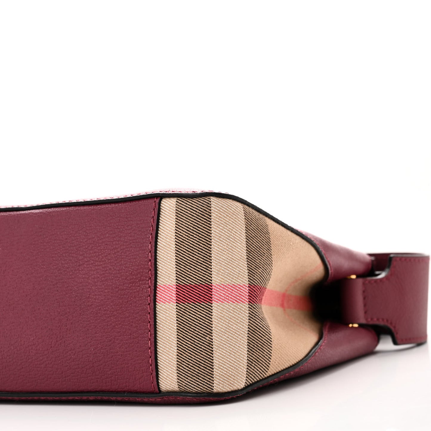 Soft Grain Calfskin House Check Small Helmsley Crossbody Dark Plum