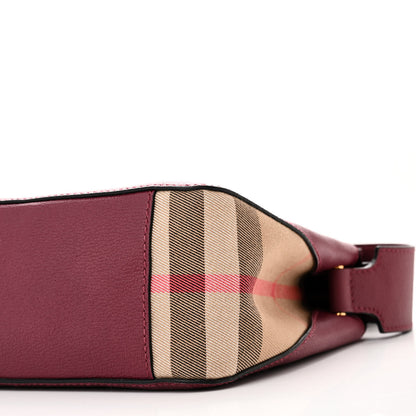 Burberry Soft Grain Calfskin House Check Small Helmsley Crossbody Dark Plum 10 of 10