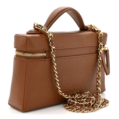 Chanel Grained Calfskin Top Handle Slim Vanity Case With Chain Camel 2 of 10