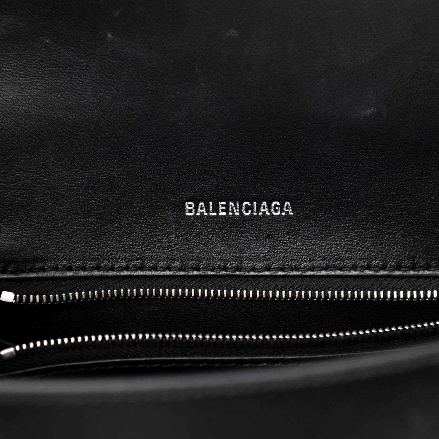 Balenciaga Shiny Box Calfskin Graffiti Logo Small Hourglass Top Handle Bag Black Pink 6 of 11