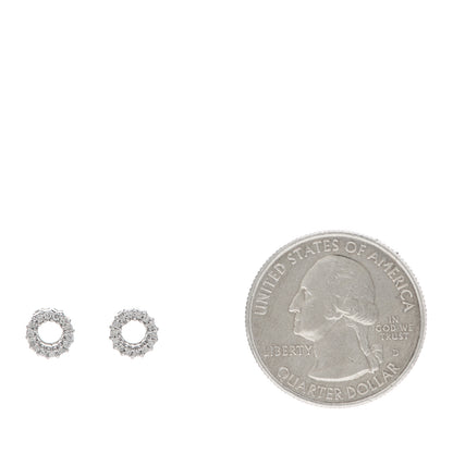 Roberto Coin 18K White Gold Diamond Circle Stud Earrings 2 of 4