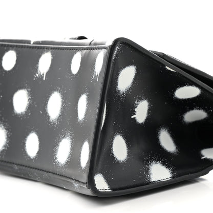 Balenciaga Smooth Calfskin Spray Polka Dot Small Hourglass Top Handle Bag Black White 10 of 13
