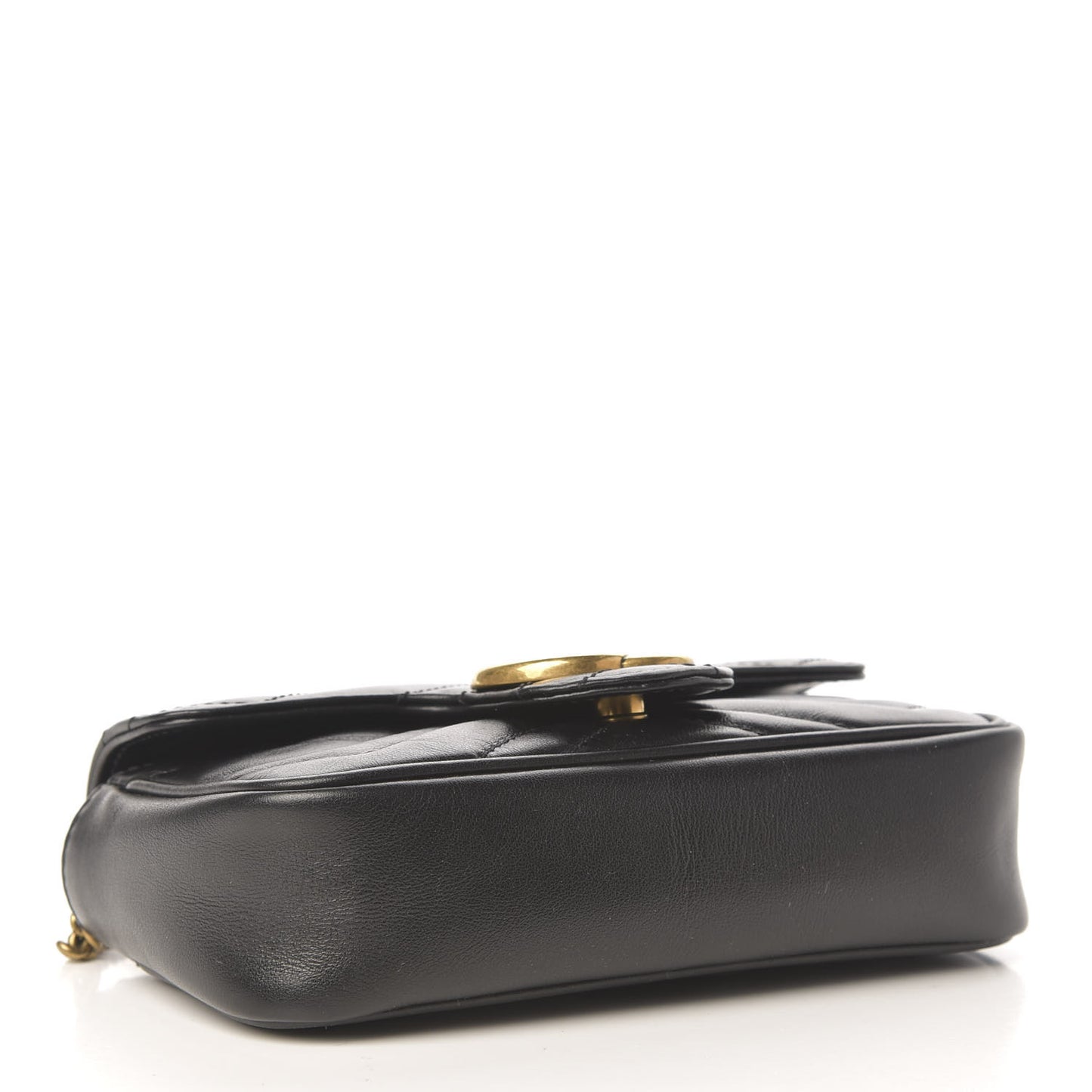 Calfskin Matelasse Super Mini GG Marmont Shoulder Bag Black