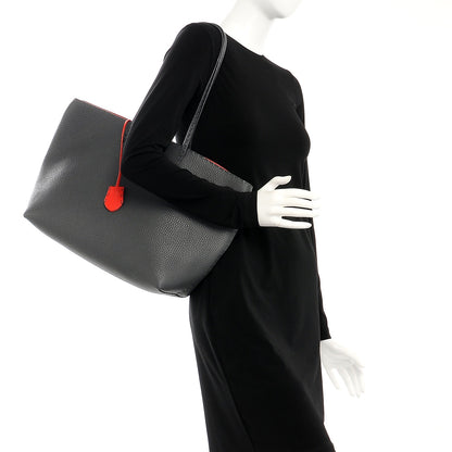 Fendi Cuoio Romano Selleria Bi-Color Large Carla Shopping Tote Asfalto Papavero 2 of 14