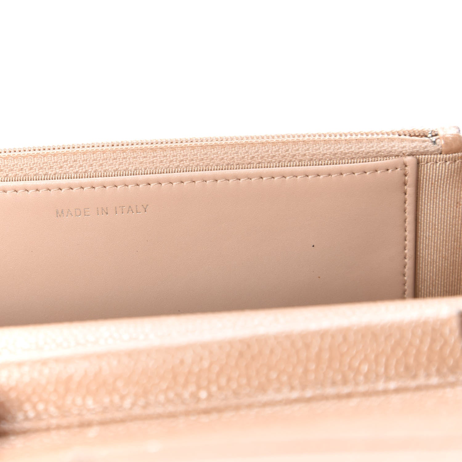 Chanel Pearly Caviar Quilted Wallet On Chain WOC Dark Beige 9 of 11