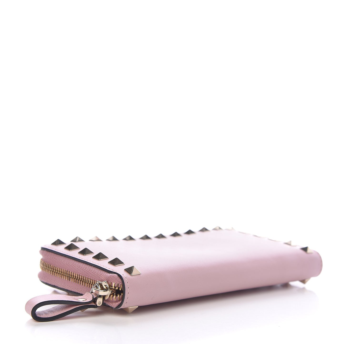 Calfskin Rockstud Zip Around Wallet Cipria