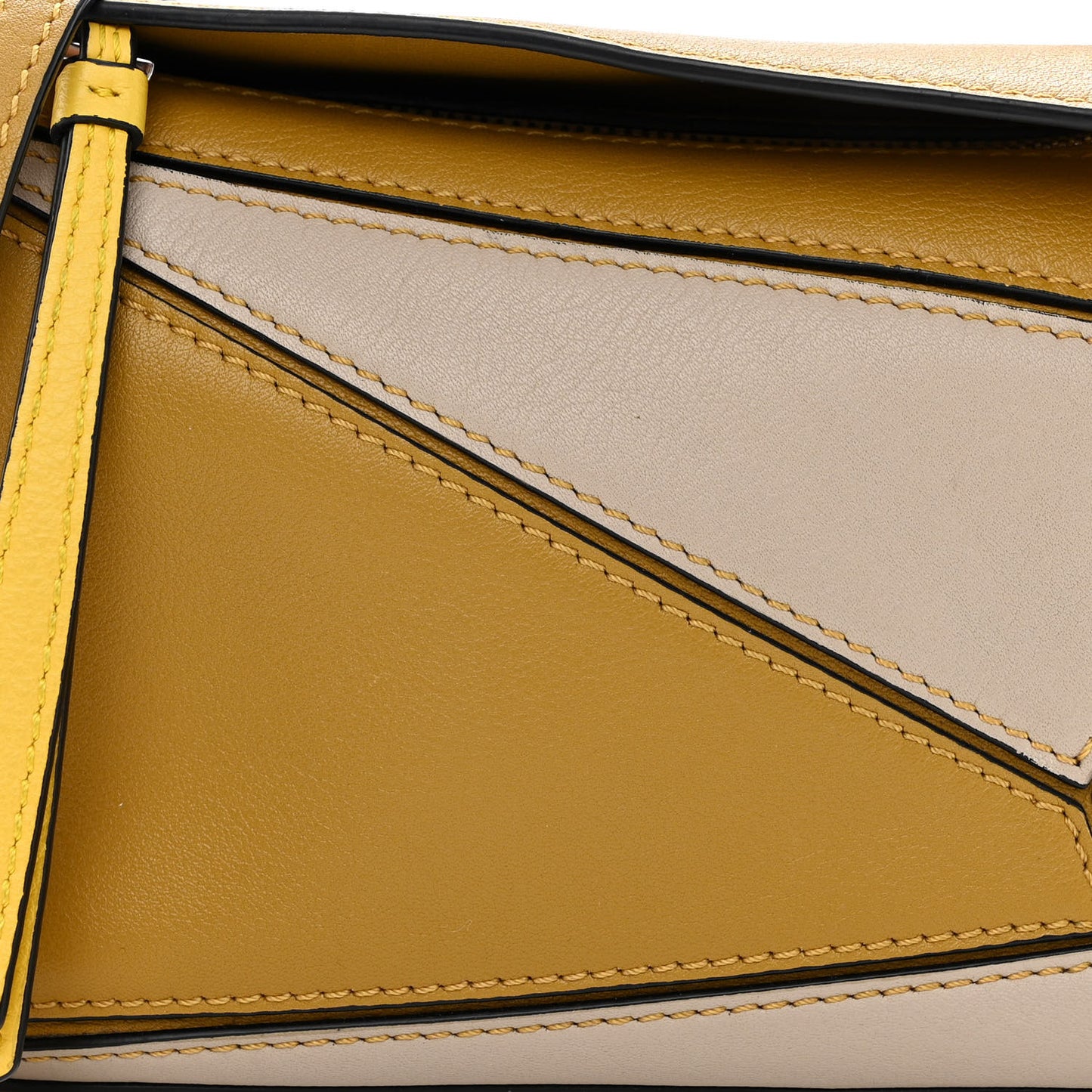 Calfskin Mini Puzzle Bag Yellow Ochre