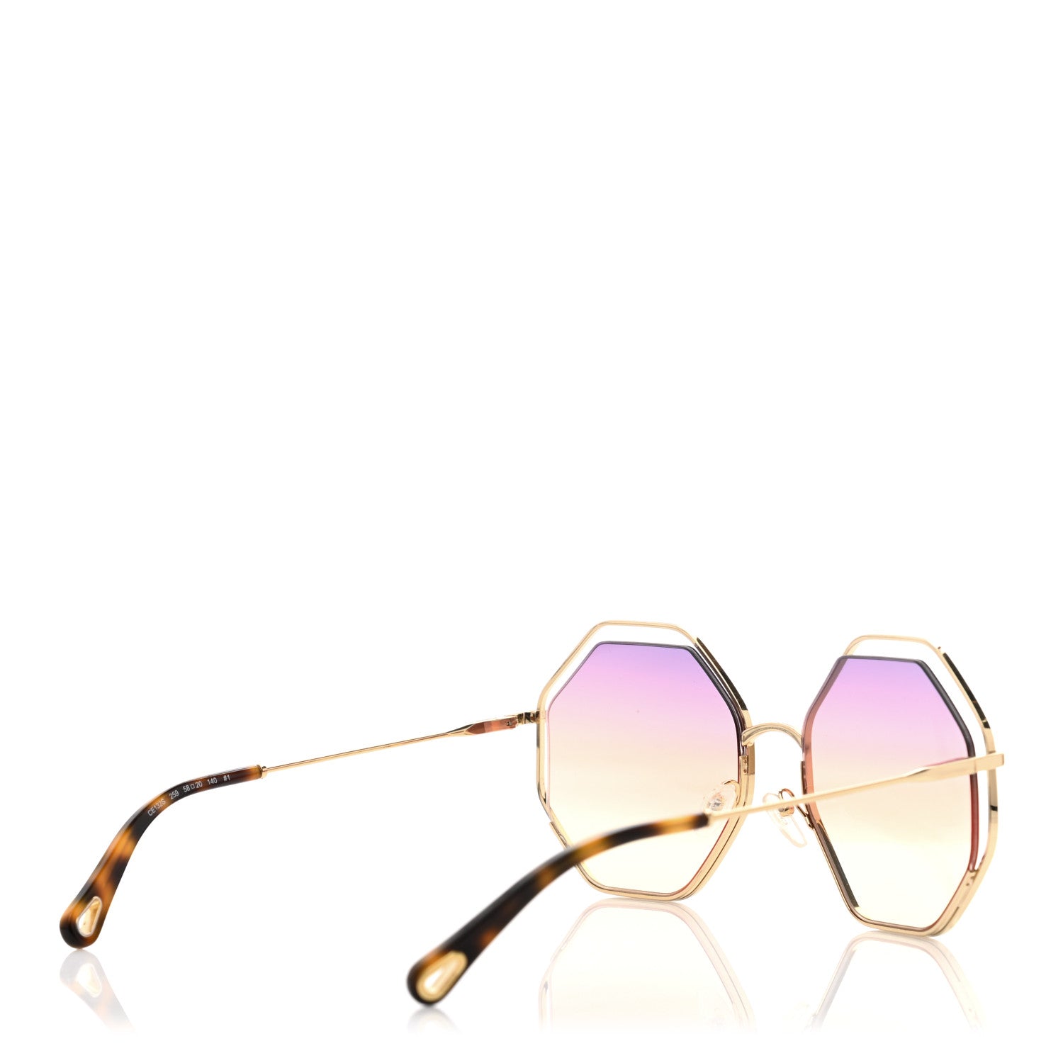 Chloe Octagonal Sunglasses CE132S Gold 4 of 6