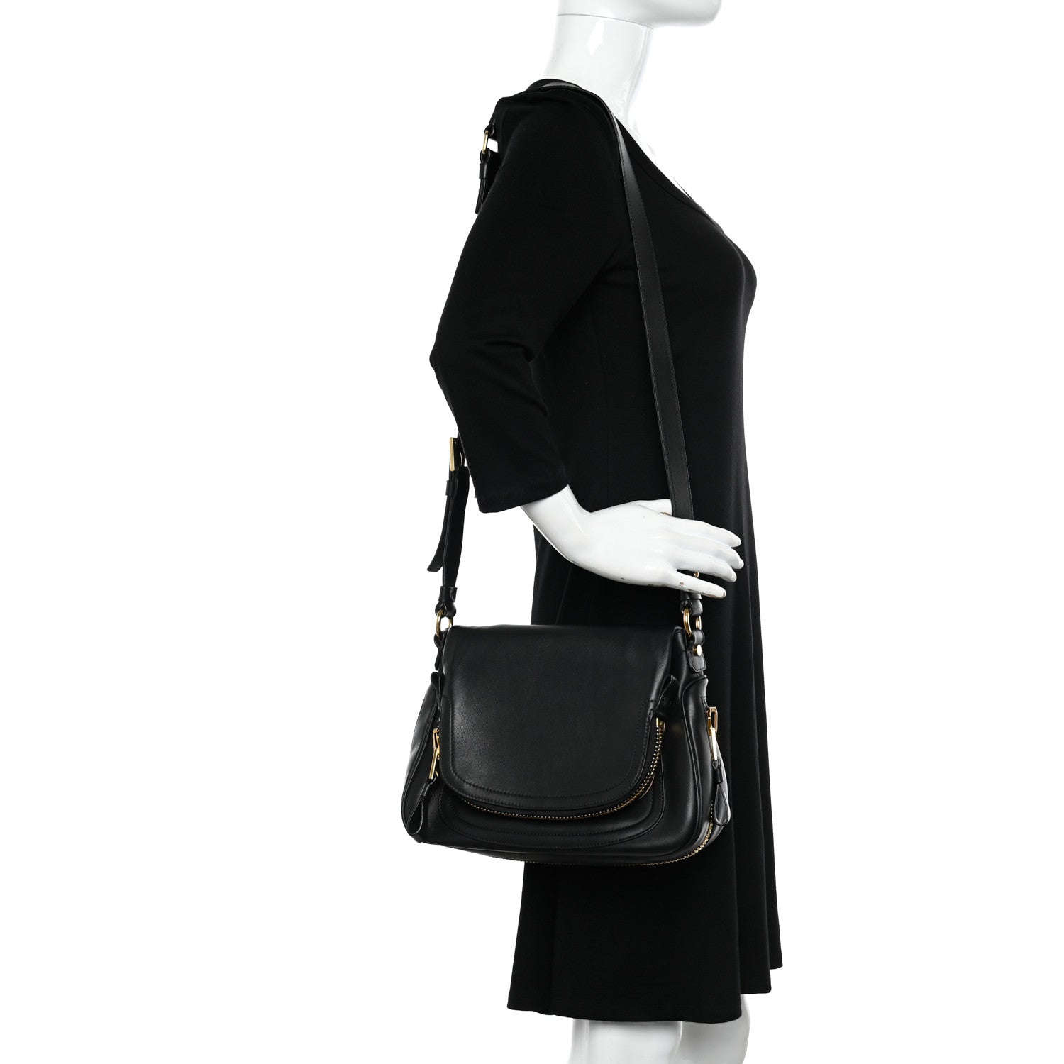 Tom Ford Calfskin Medium Jennifer Black 2 of 9