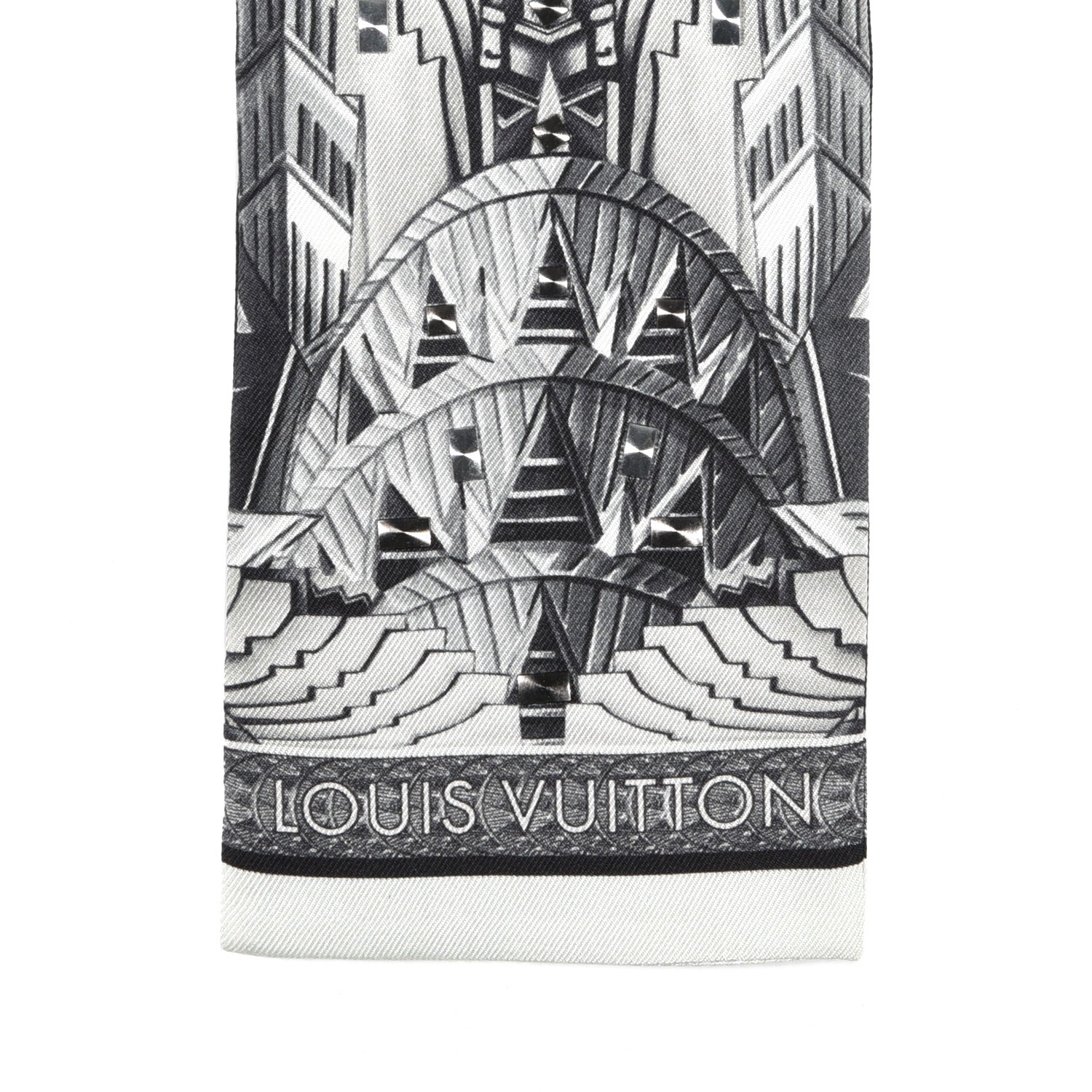 Louis Vuitton Silk Monogram Buildings Bandeau Black 3 of 3