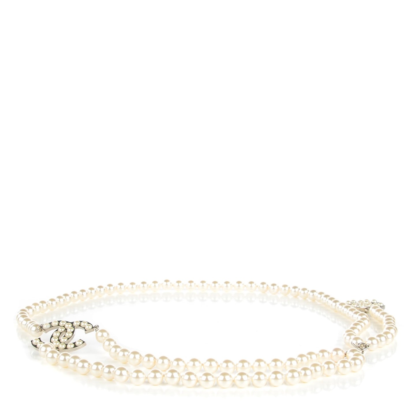 Pearl CC Double Strand Belt Silver