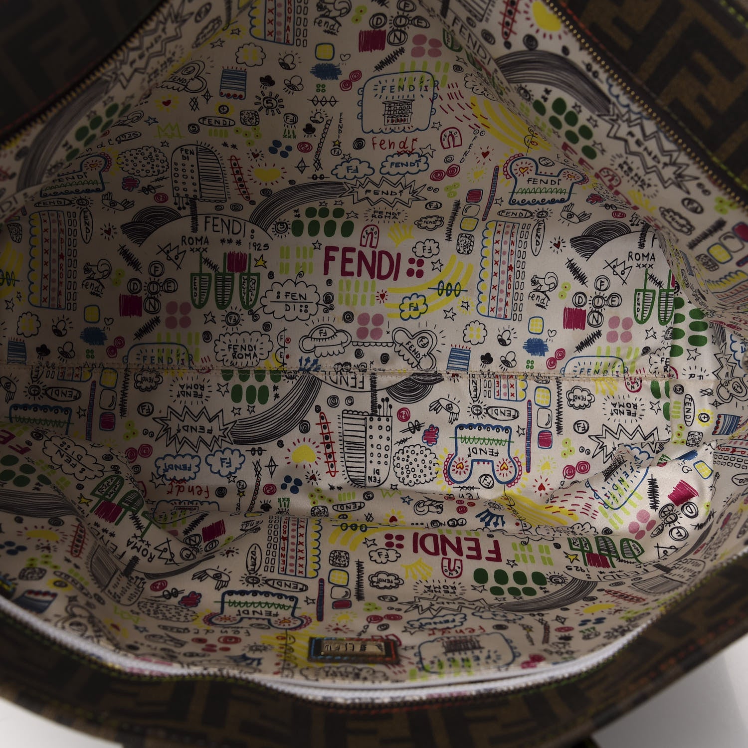 Fendi Zucca Spalmati Print Large Roll Tote Tobacco Multicolor 5 of 14