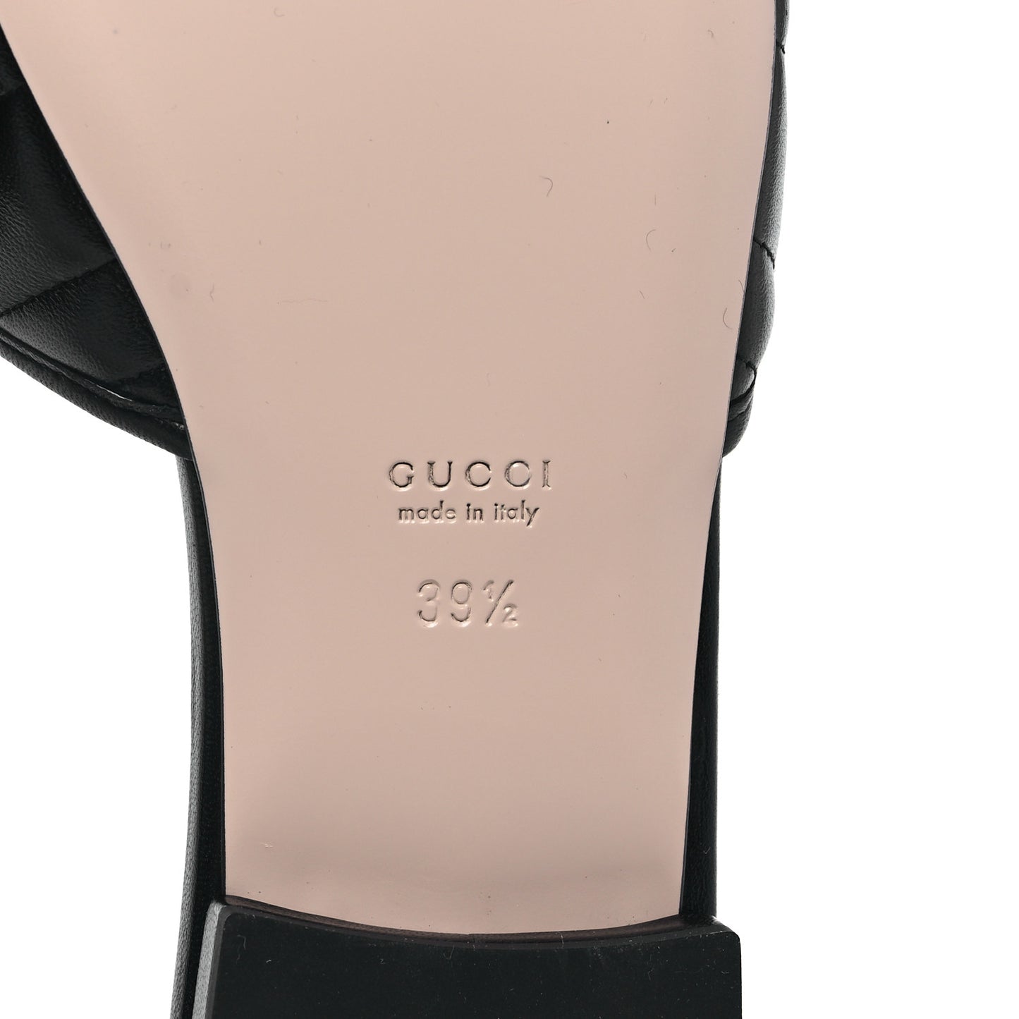 Nappa Matelasse GG Marmont Flat Slide Sandals 39.5 Black