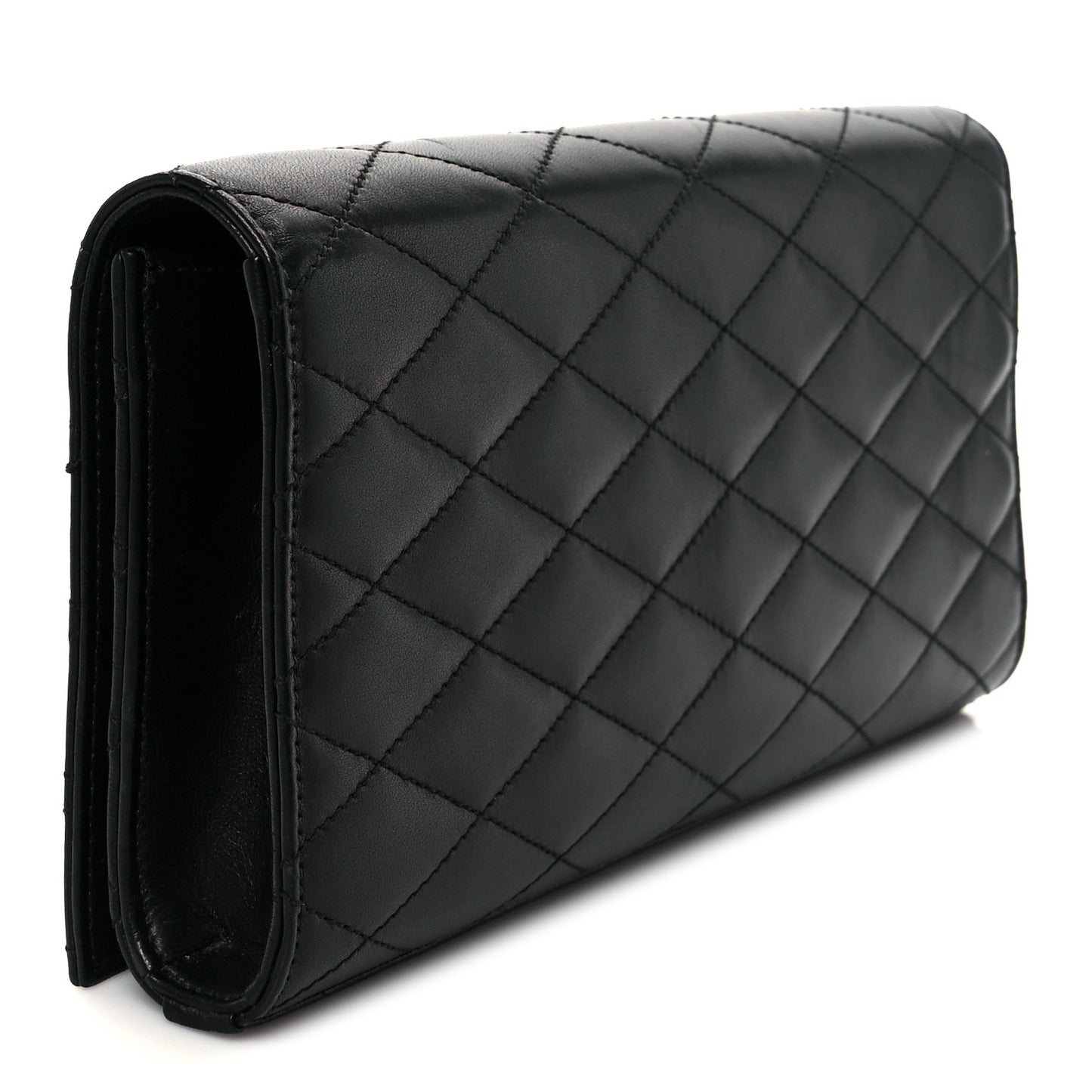 Lambskin Quilted Kate Clutch Black