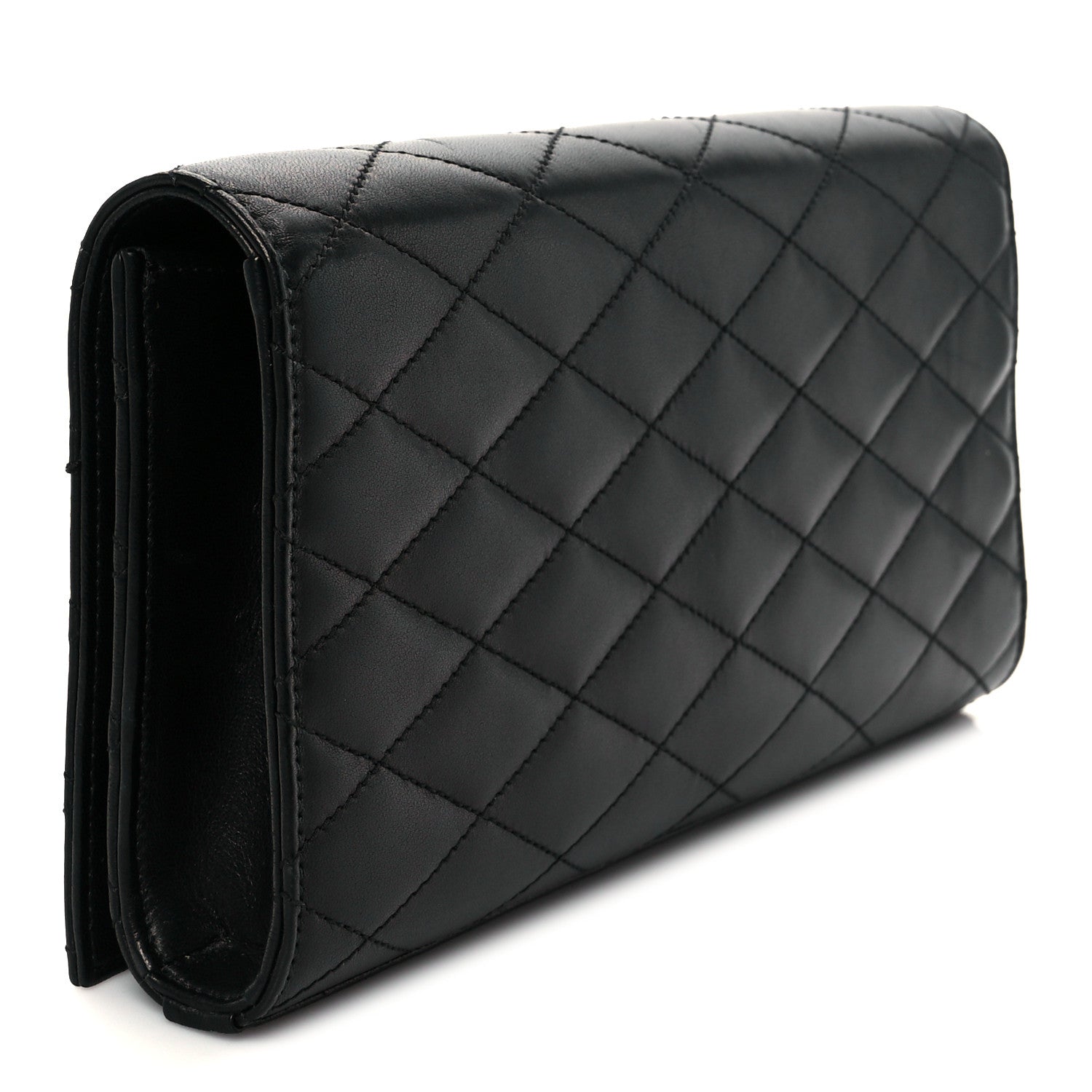 Saint Laurent Lambskin Quilted Kate Clutch Black 3 of 9