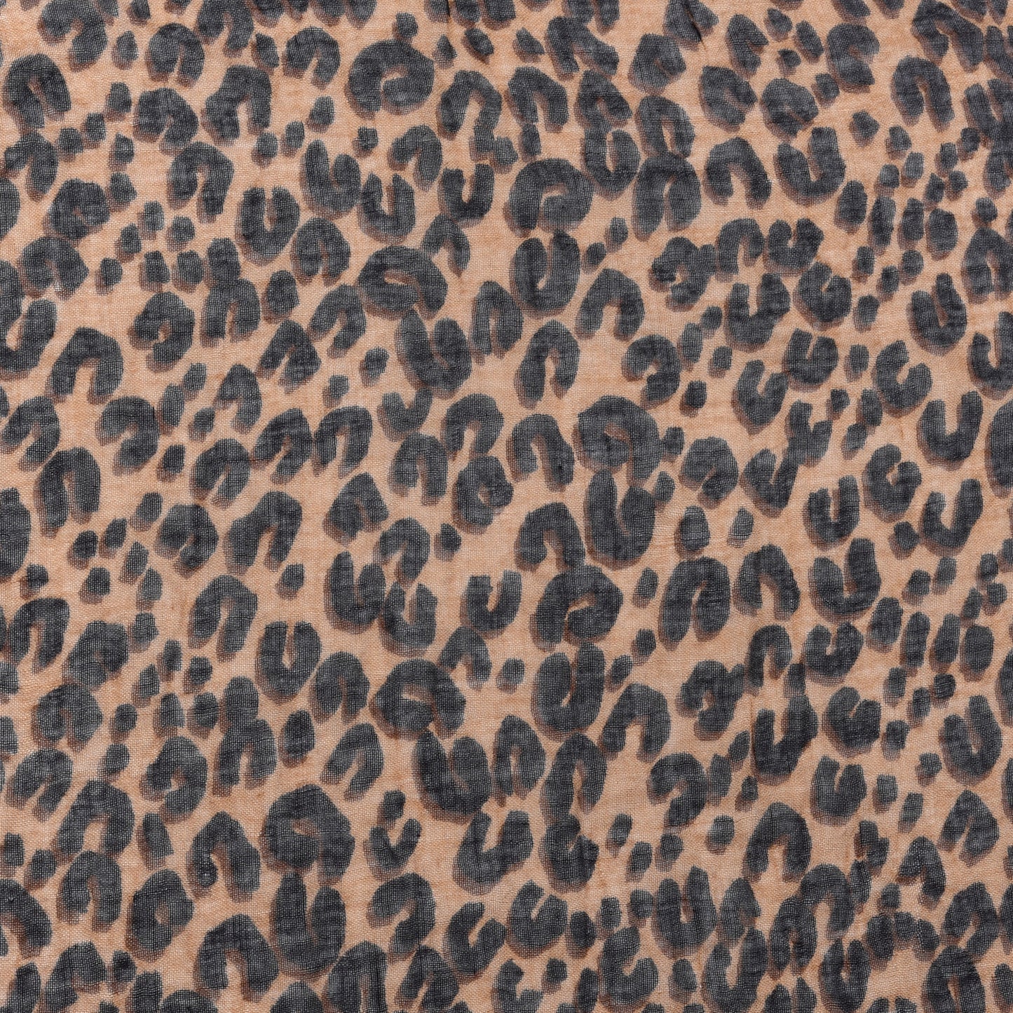 Cashmere Silk Leopard Etole Stole Marron