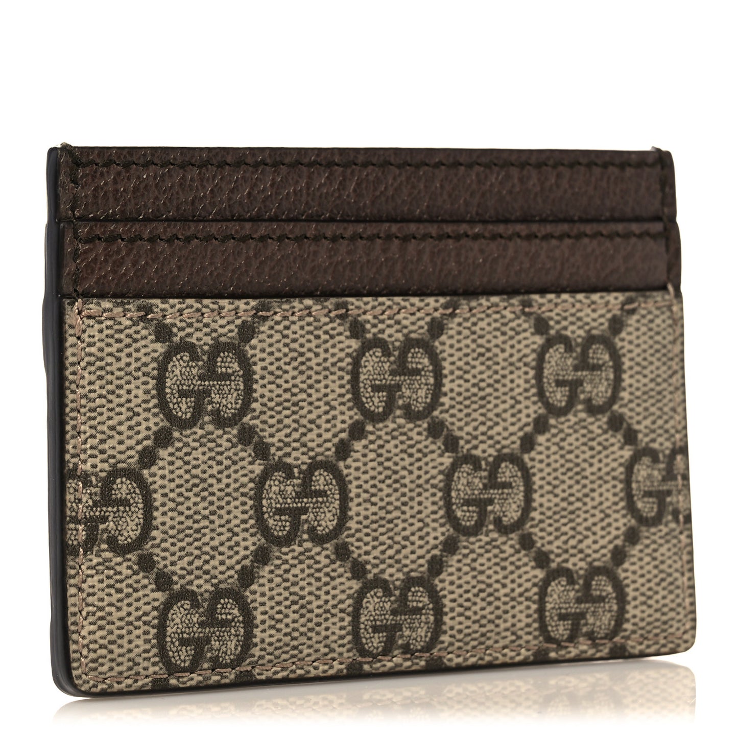 GG Supreme Monogram Ophidia Card Holder Brown
