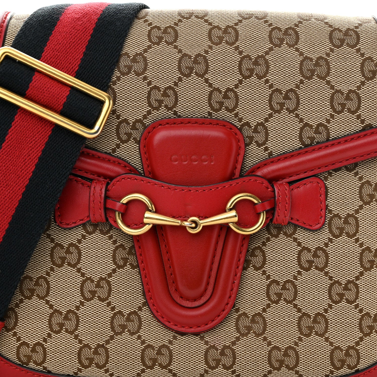 Gucci Monogram Ruinart Calfskin Medium Lady Web Shoulder Bag Beige Ebony Hibiscus Red 8 of 17