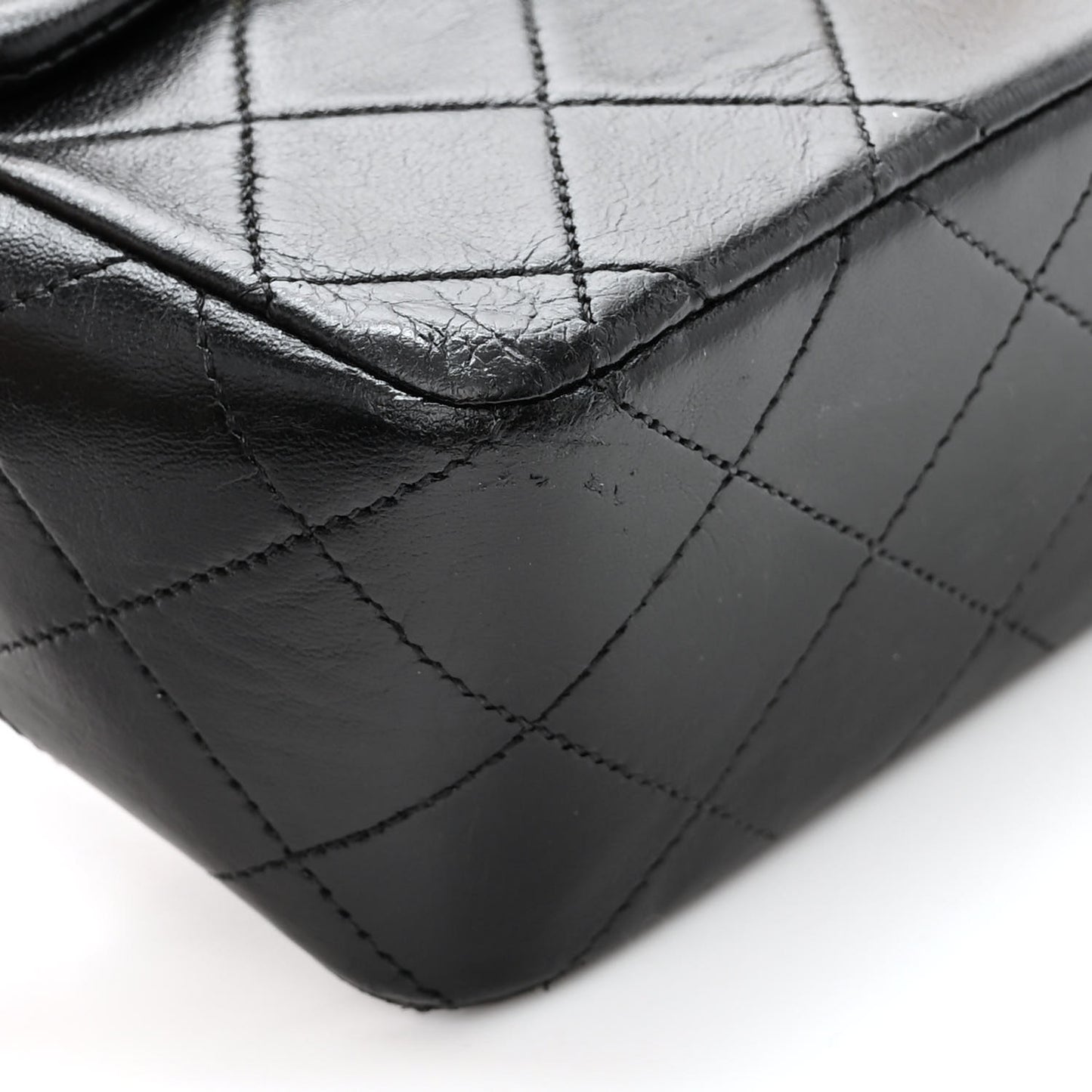 Lambskin Quilted Small Double Flap Black