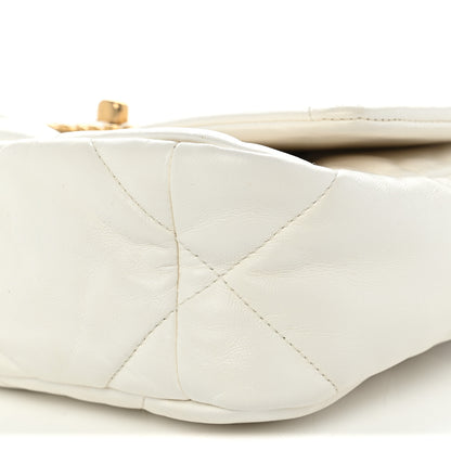 Chanel Goatskin Quilted Medium Chanel 19 Flap White 10 of 10