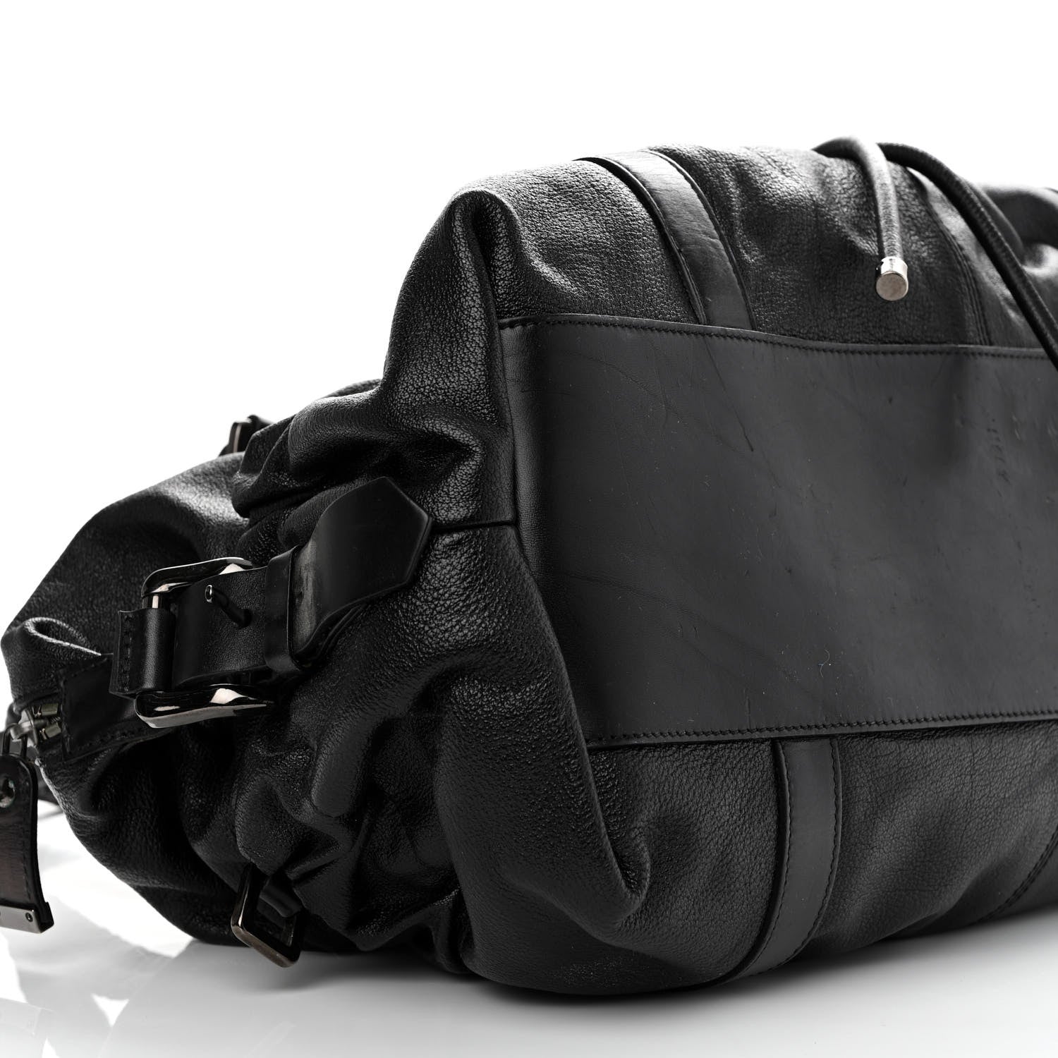 Burberry Calfskin Drawstring Tote Black 9 of 12