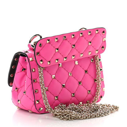 Valentino Garavani Calfskin Micro Rockstud Spike Shoulder Bag Azalea 3 of 8