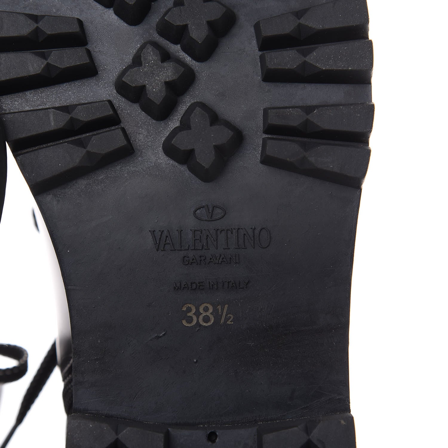 Valentino Garavani Smooth Calfskin Rockstud Buckled 25mm Combat Boots 38.5 Black 6 of 7