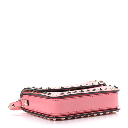 Valentino Garavani Pebbled Calfskin Rockstud Flap Crossbody Bag Paradise Rose 4 of 8