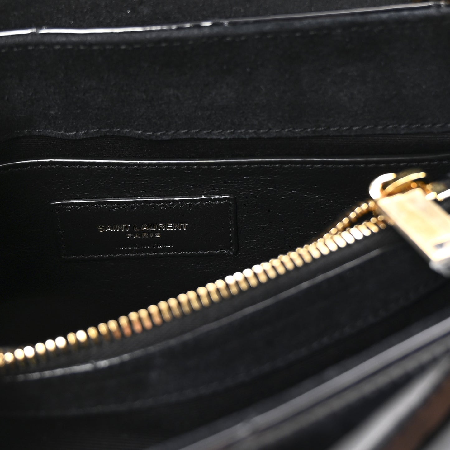 Patent Y Quilted Monogram Small Loulou Chain Satchel Black