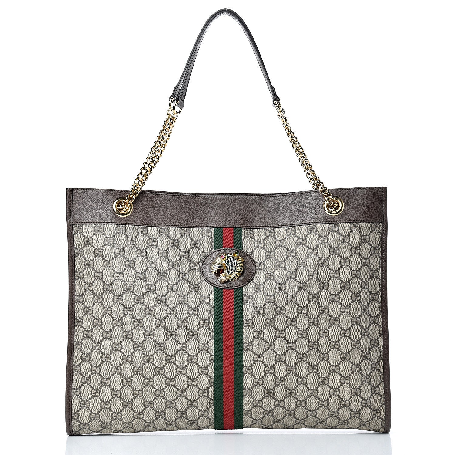 Gucci GG Supreme Monogram Large Rajah Chain Tote Beige New Acero 2 of 10
