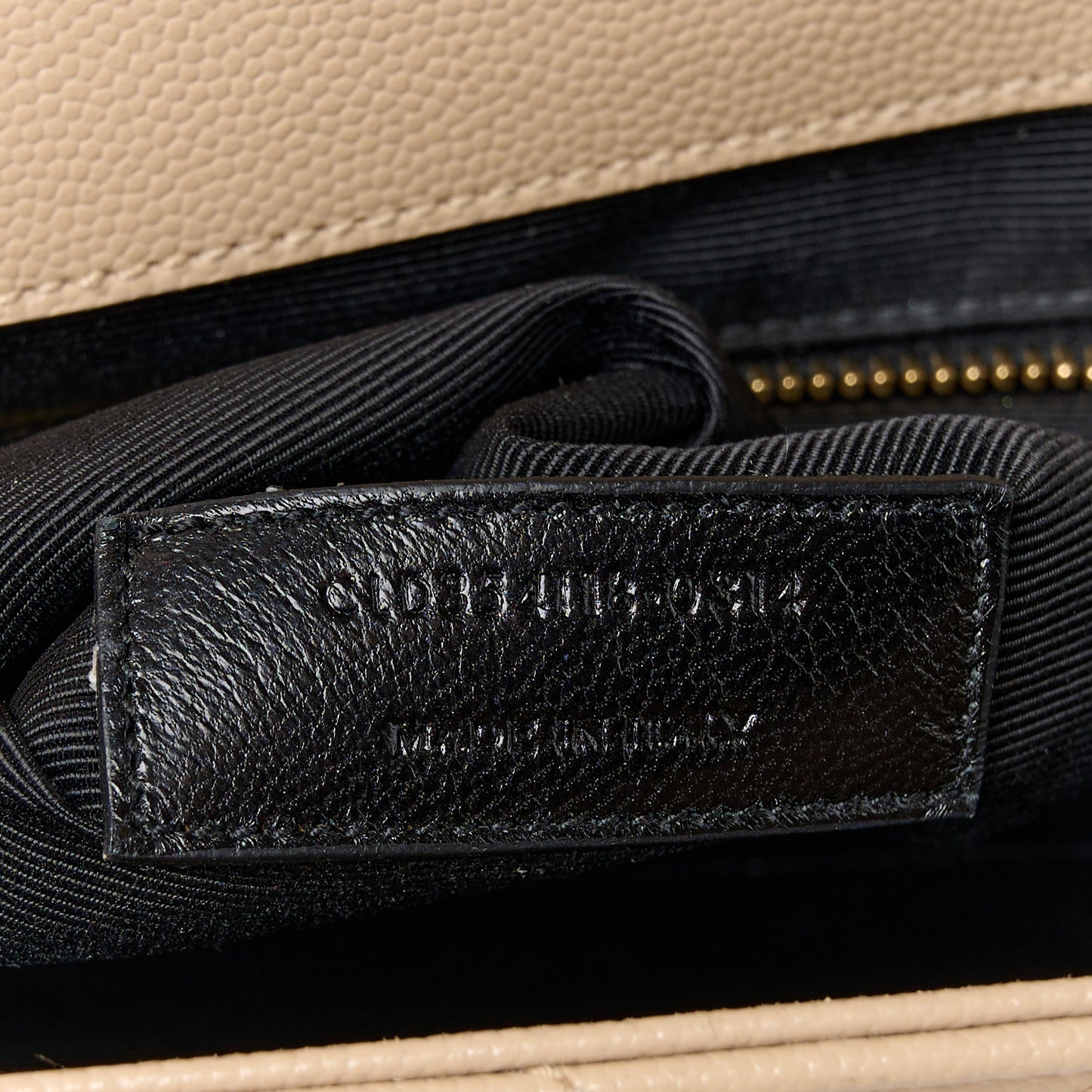 Grain De Poudre Matelasse Chevron Large Monogram Satchel Dark Beige