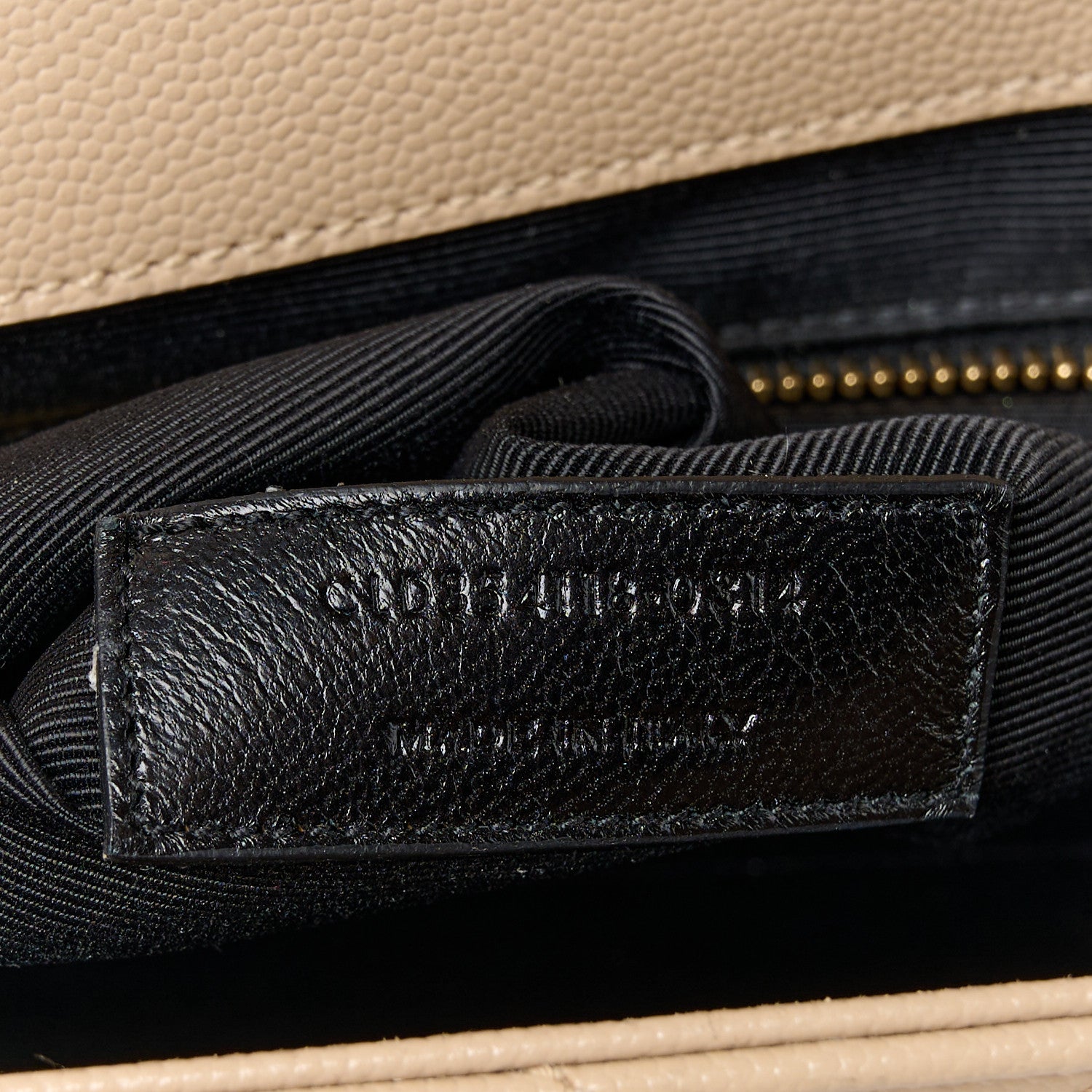 Saint Laurent Grain De Poudre Matelasse Chevron Large Monogram Satchel Dark Beige 8 of 11