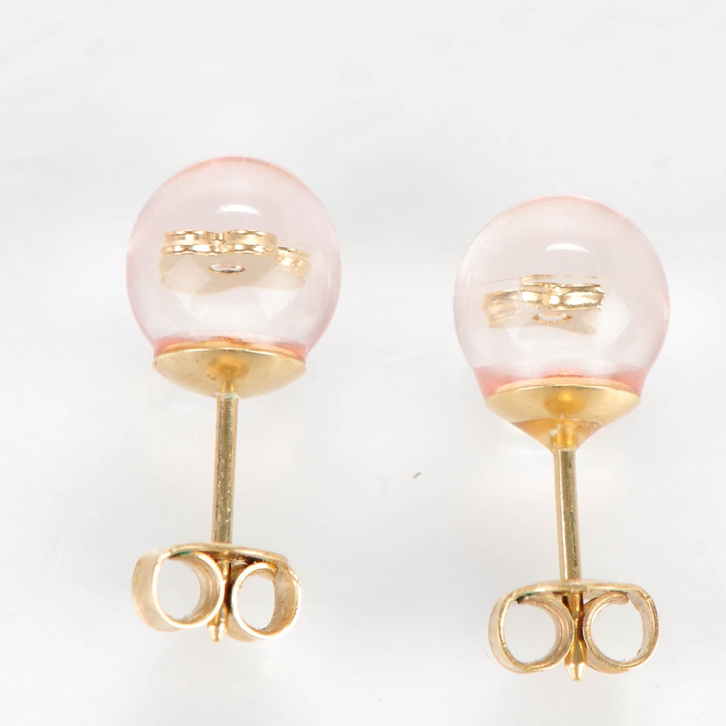 Resin Inclusion Stud Earrings Set of 2 Pink